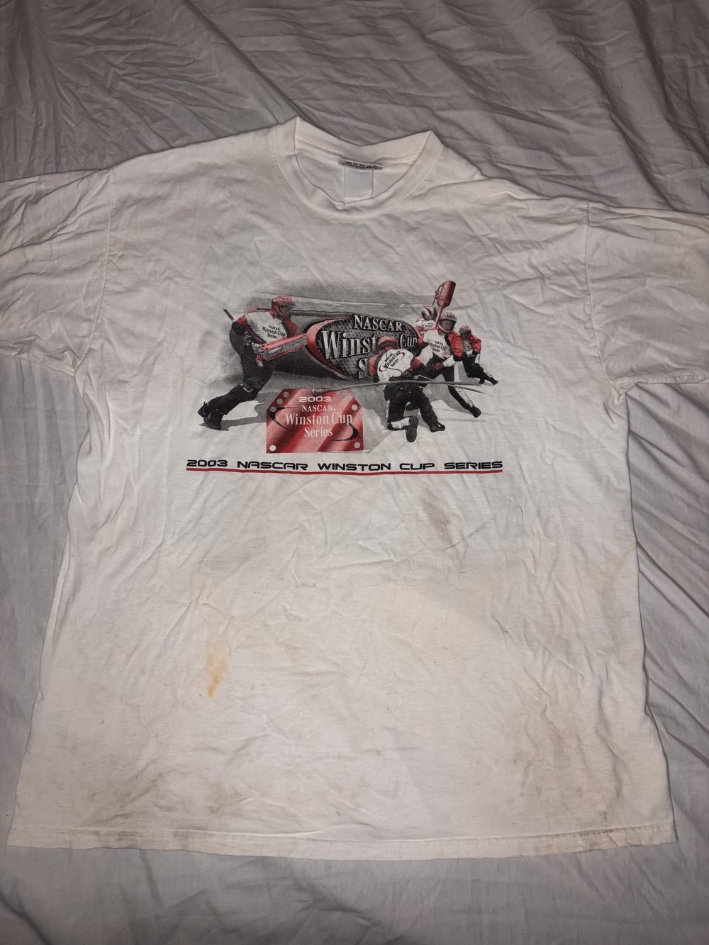 Vintage NASCAR Winston Cup Series Shirt Mens XL White Auto Racing Tee 2003